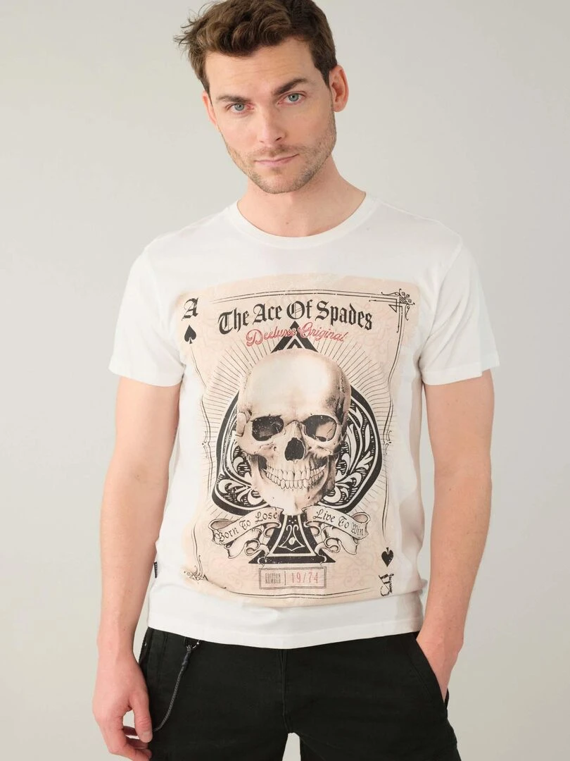 T shirt en coton pour homme 'Deeluxe' Blanc