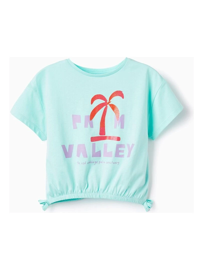 T shirt Court en Coton pour Fille 'Palm Valley' manches courtes EXPLORING AUSTRALIA Vert clair