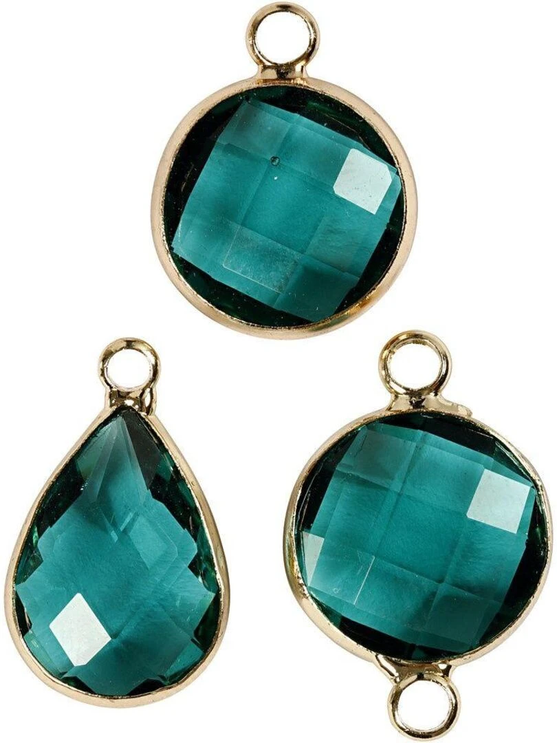 6 pendentifs pour bijoux 15 à 20 cm Vert et doré N/A