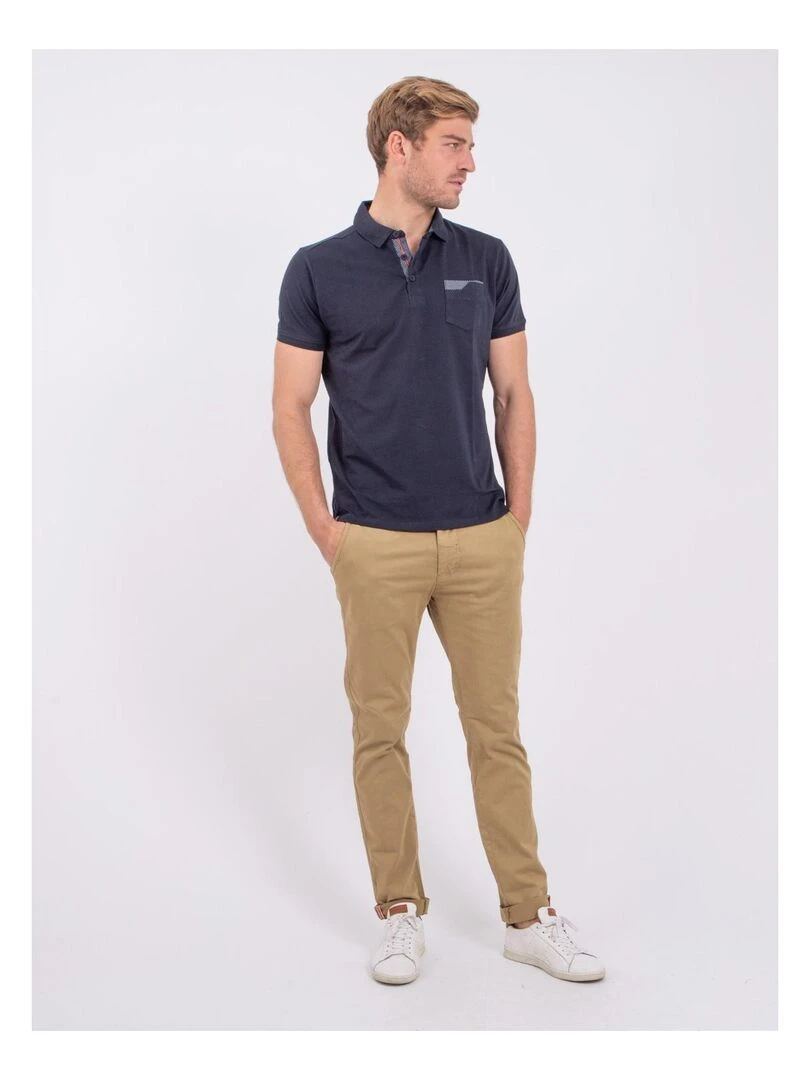 Polo manches courtes PAMERON   Bleu marine
