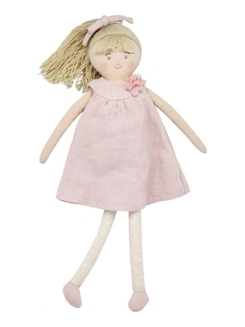 Poupée souple en lin rose poudré (30 cm) N/A