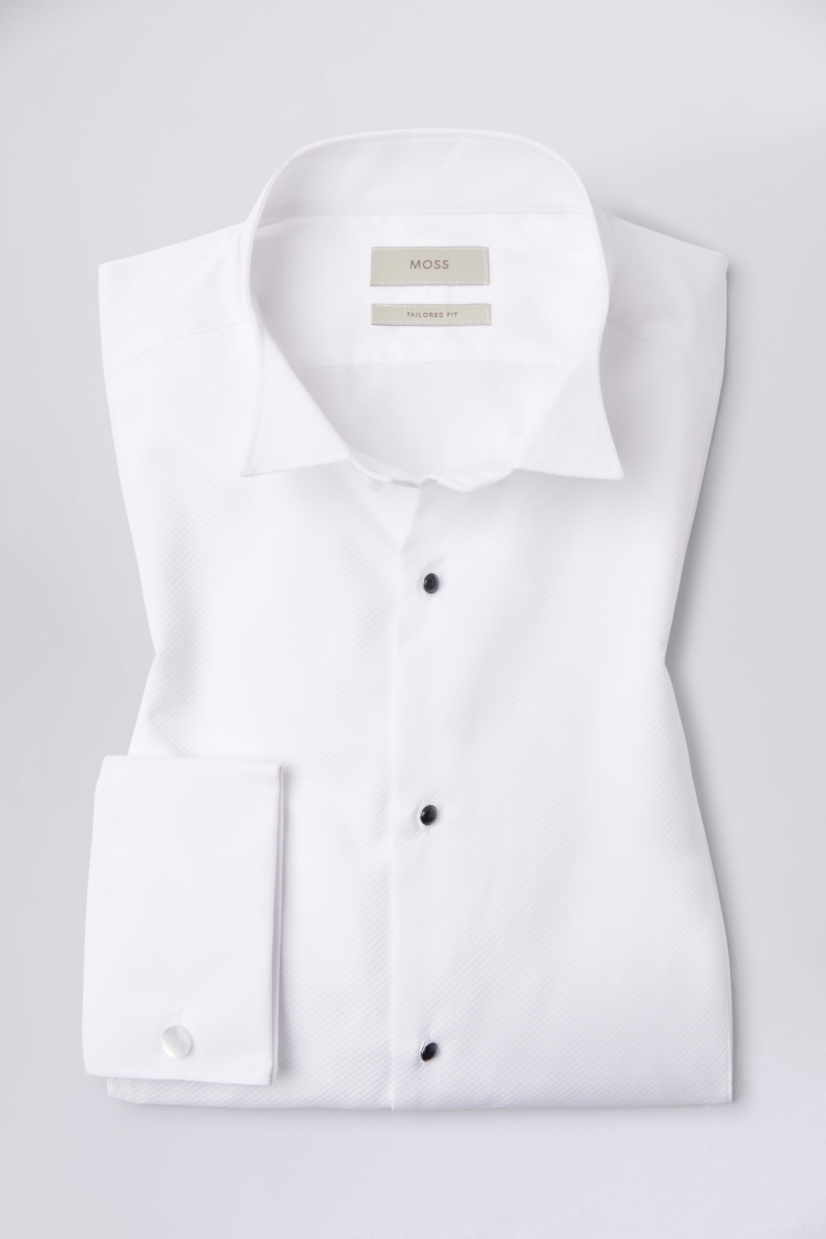 Tailored Fit White Marcella Wing Collar Dress Shirt   Buy Online at Moss