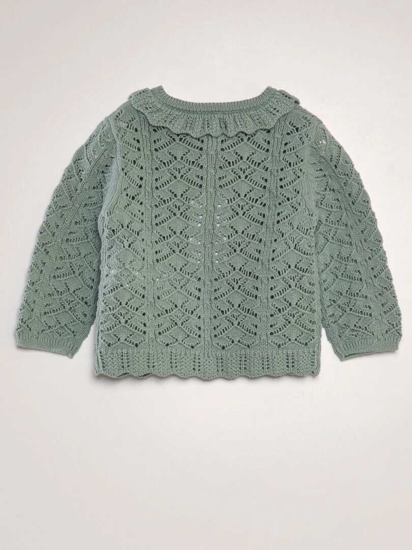 Gilet en crochet VERT