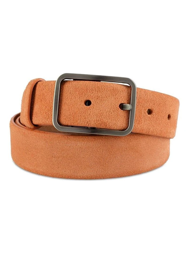Ceinture Plein Cuir suédine Inéa Fabrication UE Orange
