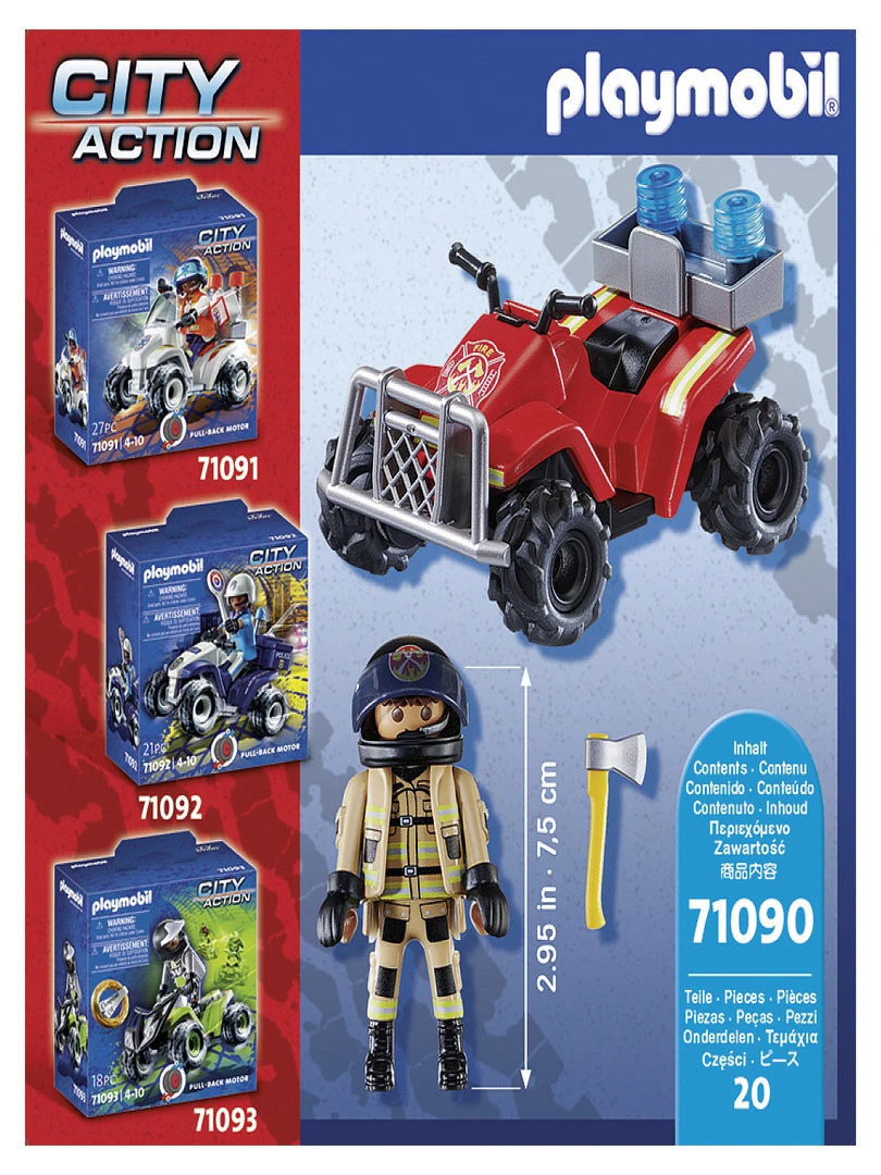 71090 'playmobil' Pompier Et Quad   N/A