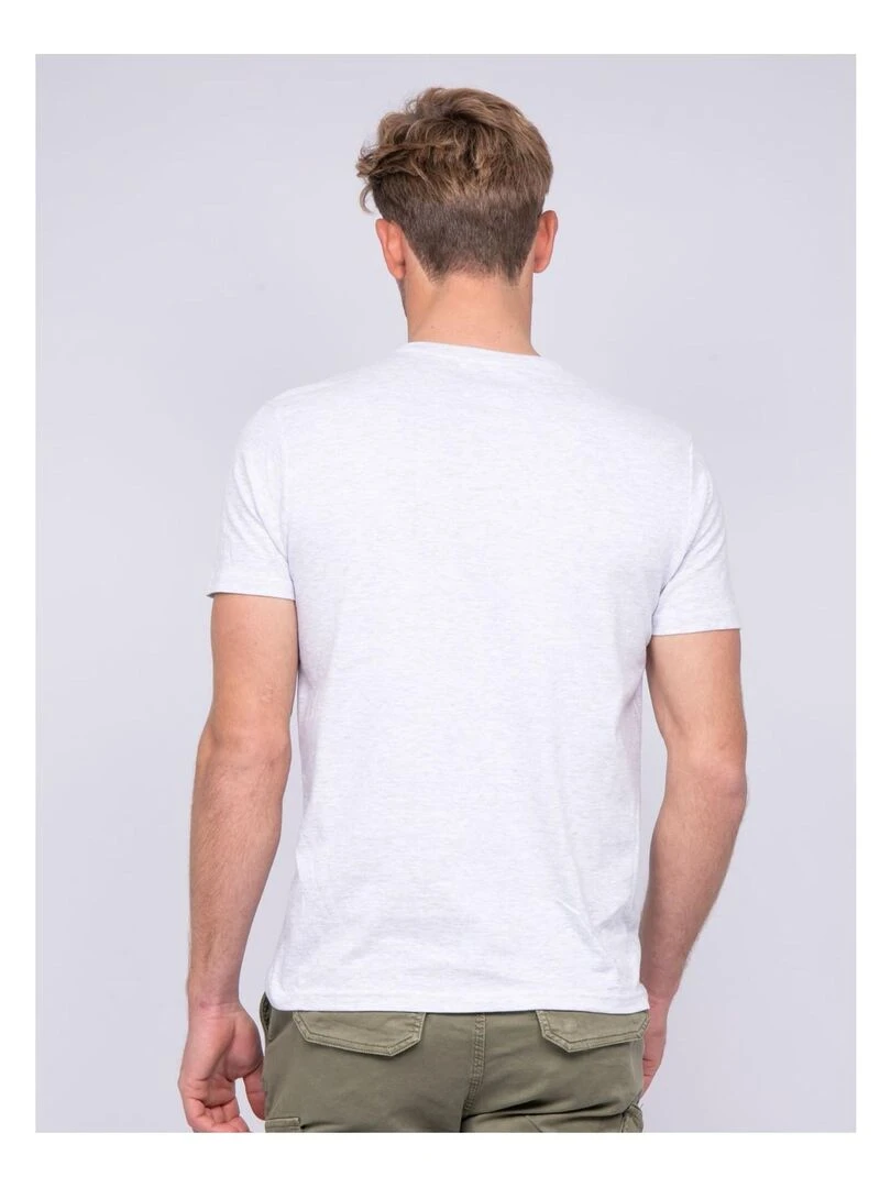 T shirt col rond pur coton NOHAN Gris