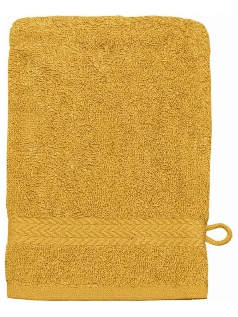 Lot de 3 Gants de toilette en coton 550gr/m² safran Jaune foncé