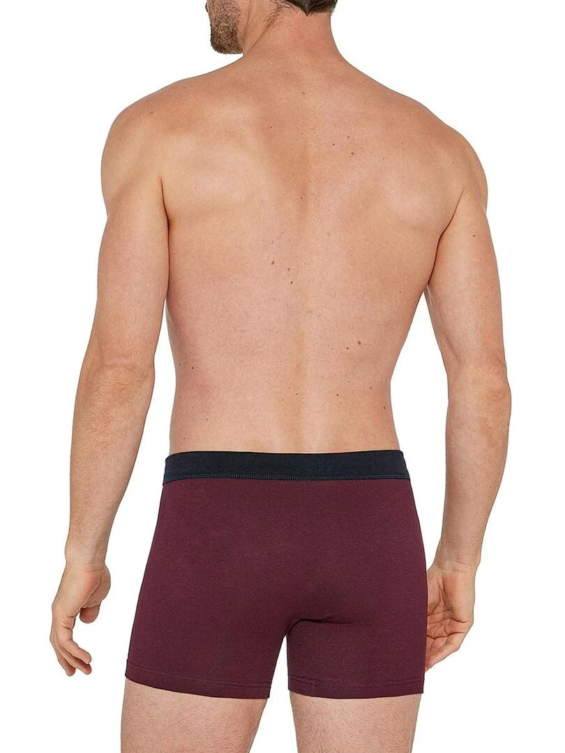 Boxer en coton ceinture tubulaire sans coutures   Rouge