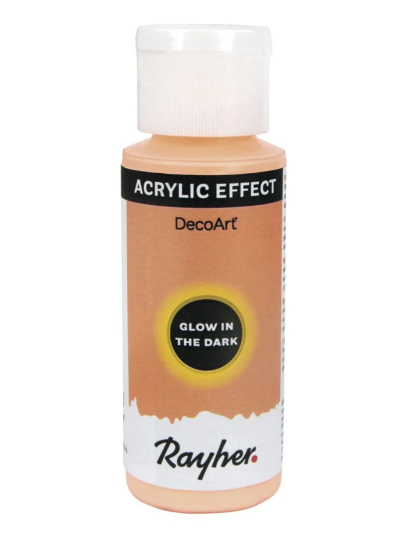 Peinture acrylique fluo phosphorescente 59 ml orange N/A