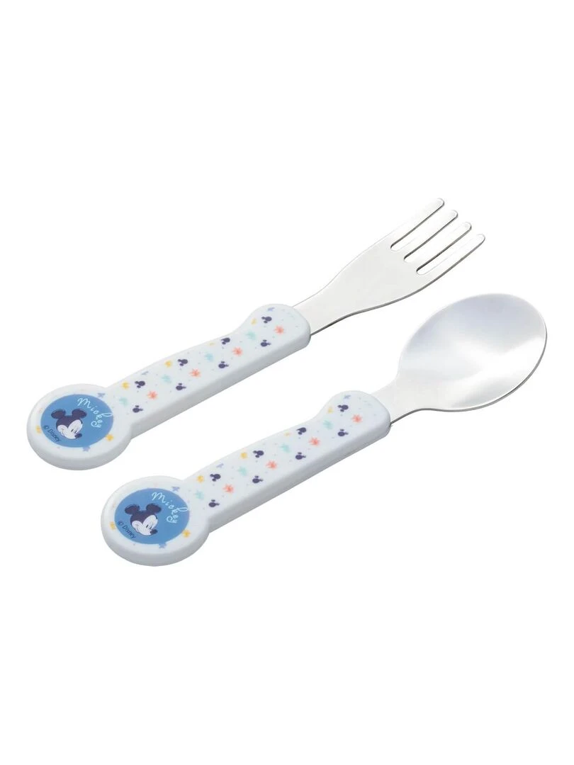 2 Couverts bébé Bleu Multicolore Blanc