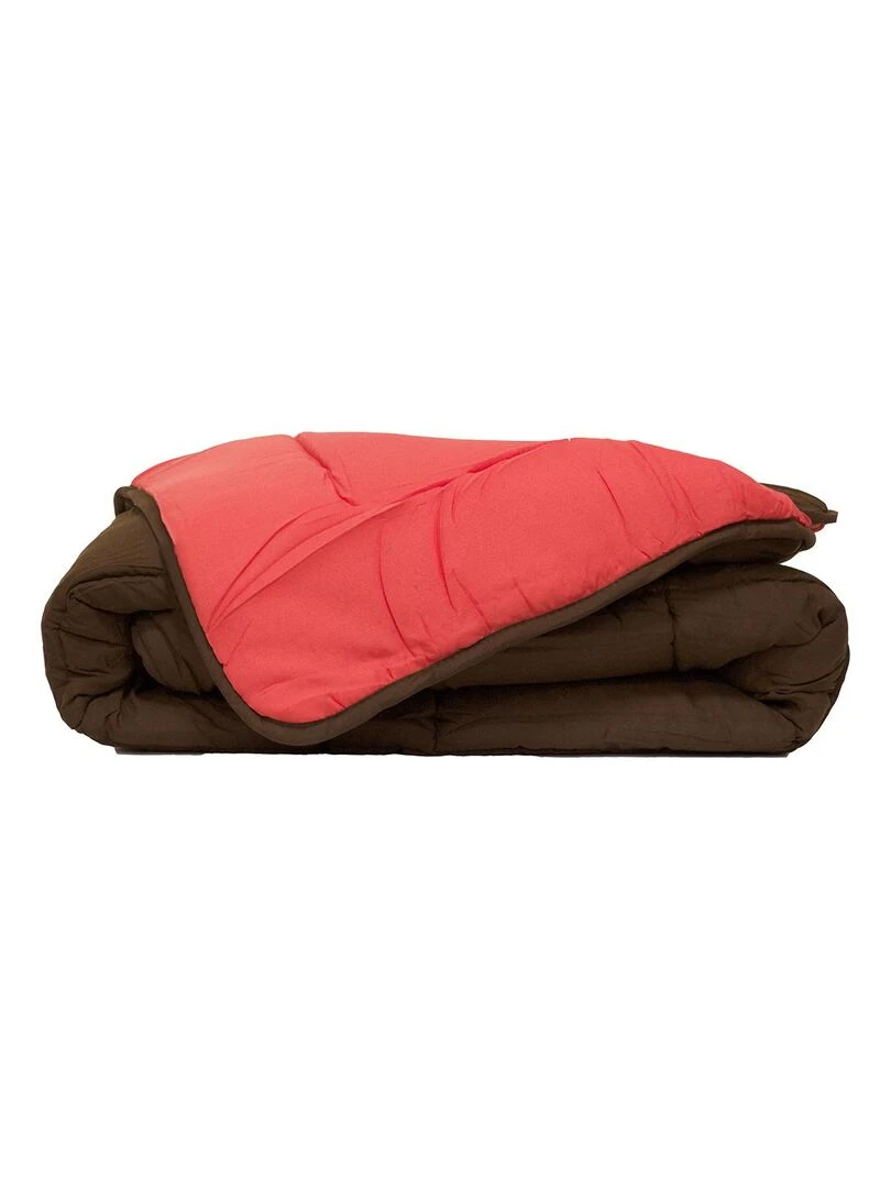 Couette réversible bicolore en microfibre 400 gr/m² Marron chocolat
