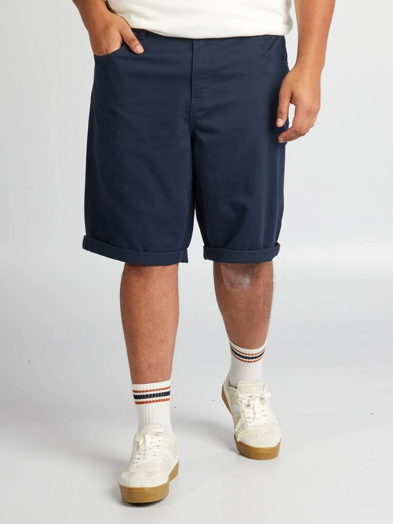Bermuda en jean à coupe droite Bleu marine