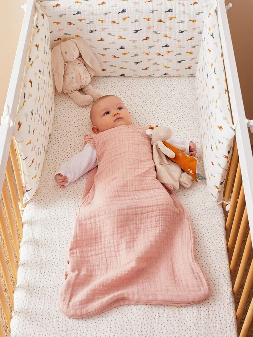 Gigoteuse 70 cm mousseline de coton BIO  clair   Rose