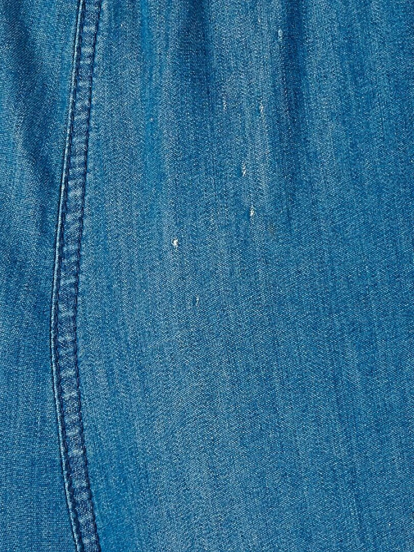 Pantalon toile chambray pur coton   Damart   Bleu foncé