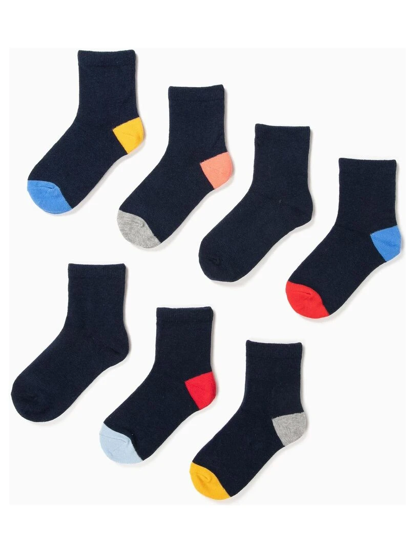 7 Paires de Chaussettes Garçon ESSENTIALS LINE Bleu foncé