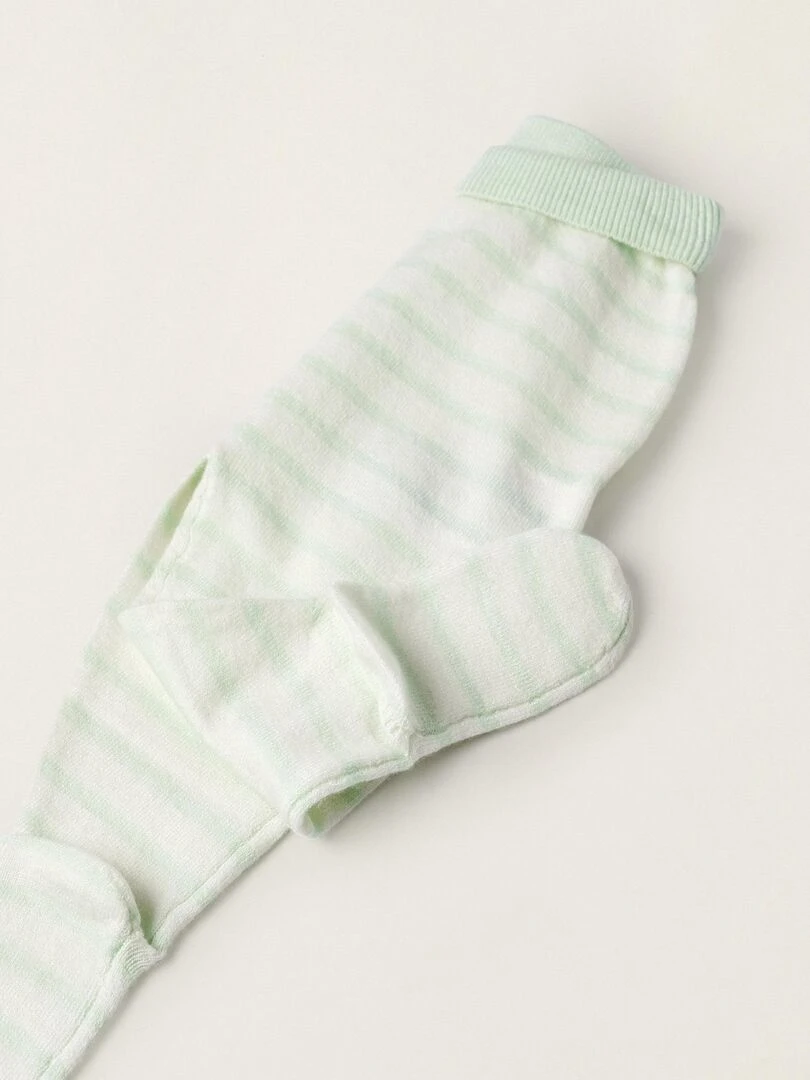 Manteau + Pantalon en Maille avec Pieds pour Nouveau Né 'Lapin'  EARLY BLOOM   Bleu clair