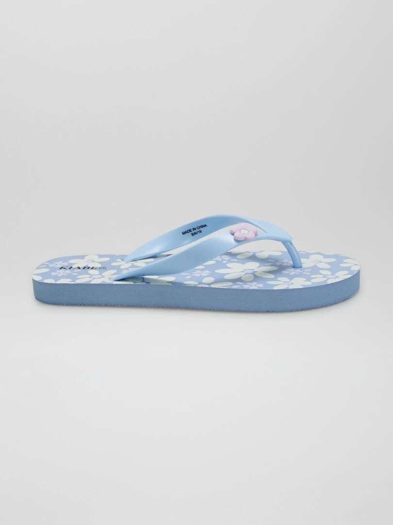 Tongs 'fleurs' Bleu