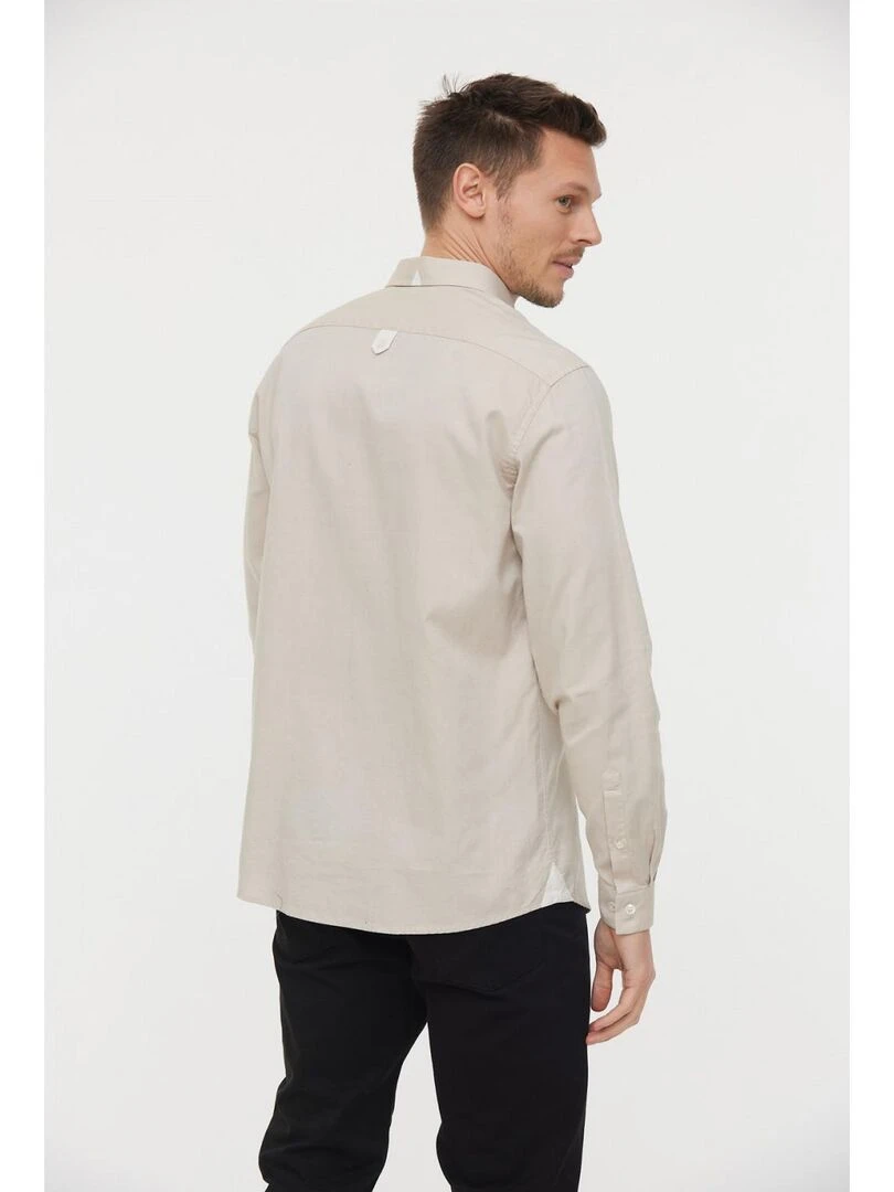 Lee Cooper   Chemise manches longues coton regular DOLARO   Beige argile
