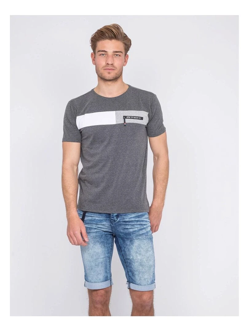T shirt col rond NAGAWIKA Gris