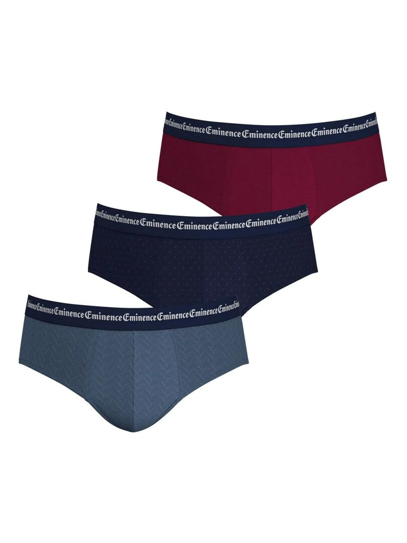 Lot de 3 slips homme Business Print Bordeaux