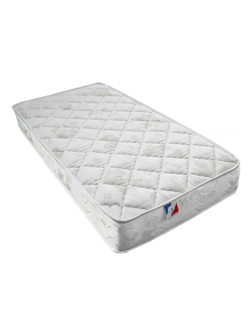 Matelas Bébé Ressorts aérés Fabriqué en France Blanc
