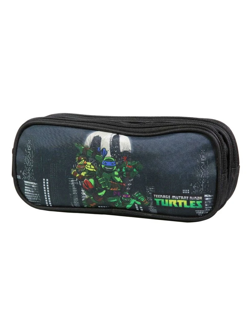 BAGTROTTER Trousse scolaire 2 compartiments Tortues Ninja Noire Noir