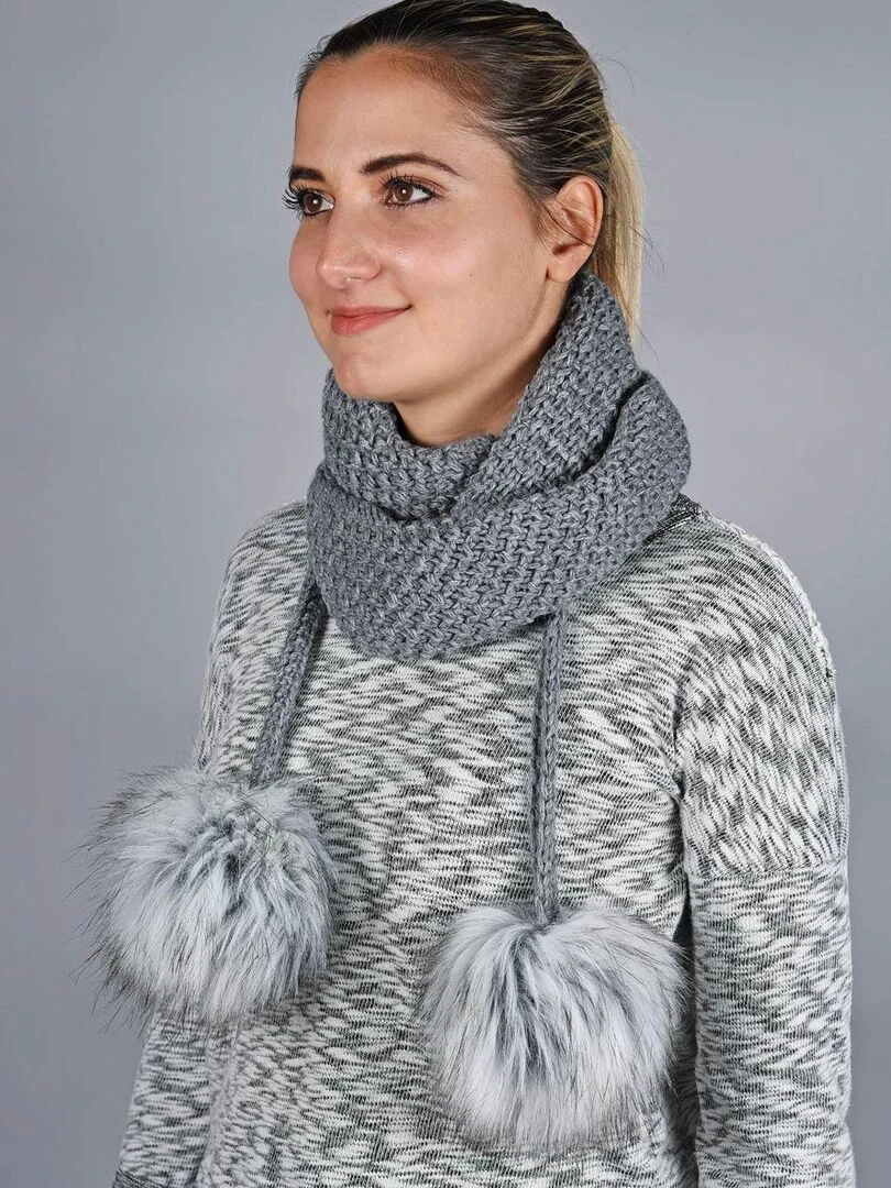 Ensemble Echarpe Bonnet Layra Made in UE Gris