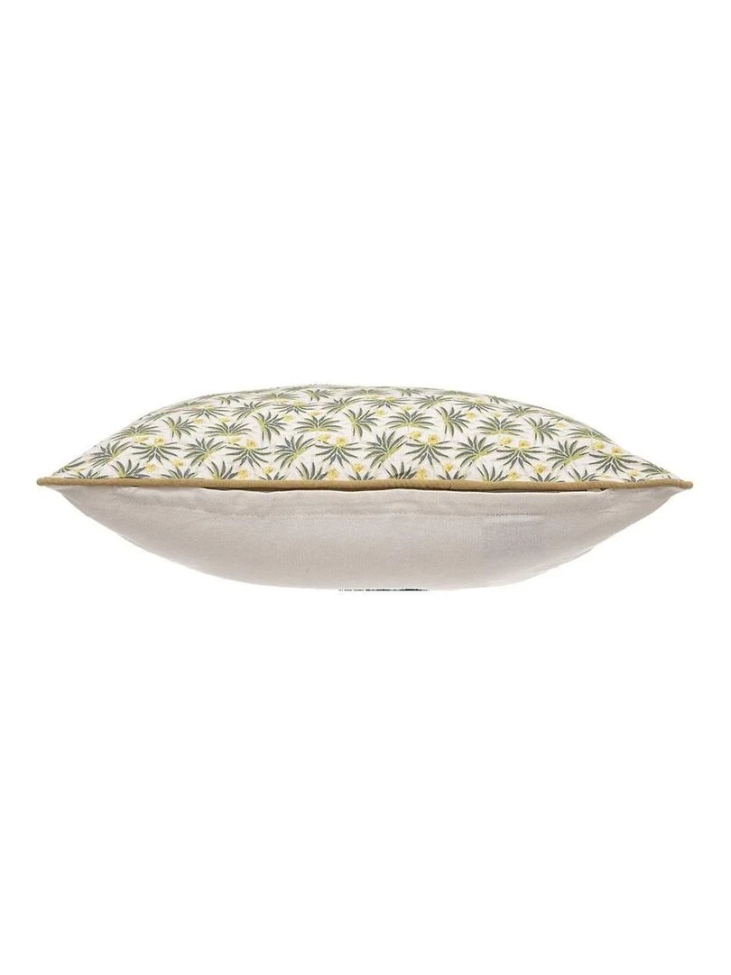 Coussin brodé déhoussable 40x40 Palma tropic Blanc