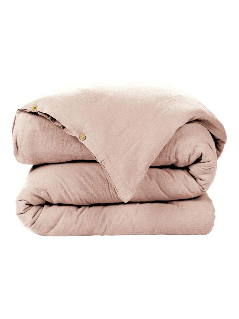 Housse de couette en double Gaze de coton Rose clair