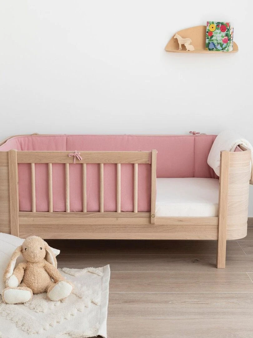 Bemini Tour de parc réversible Pady waffle et jersey bio   Rose