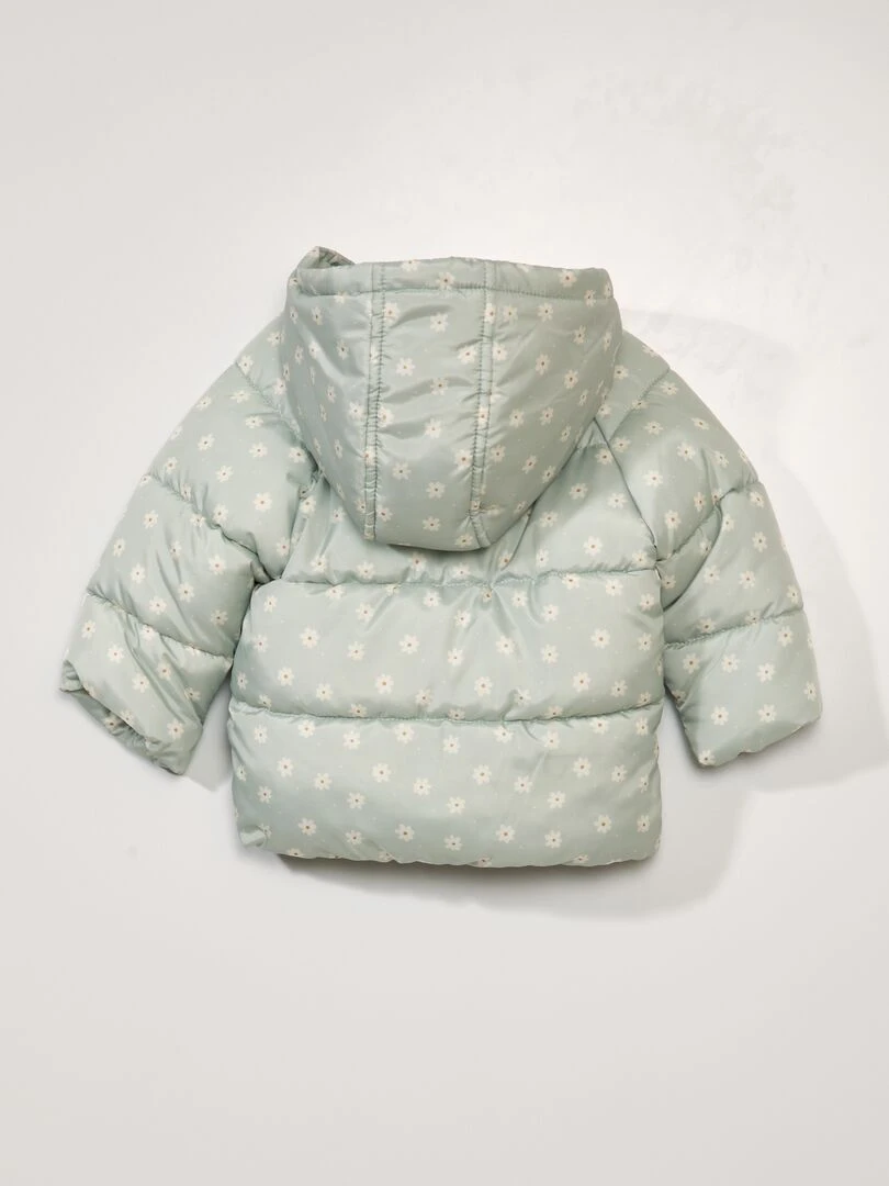 Doudoune à capuche avec imprimé Vert