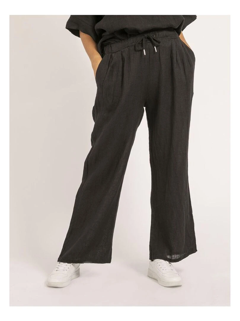 Pantalon lin ERNEST Noir