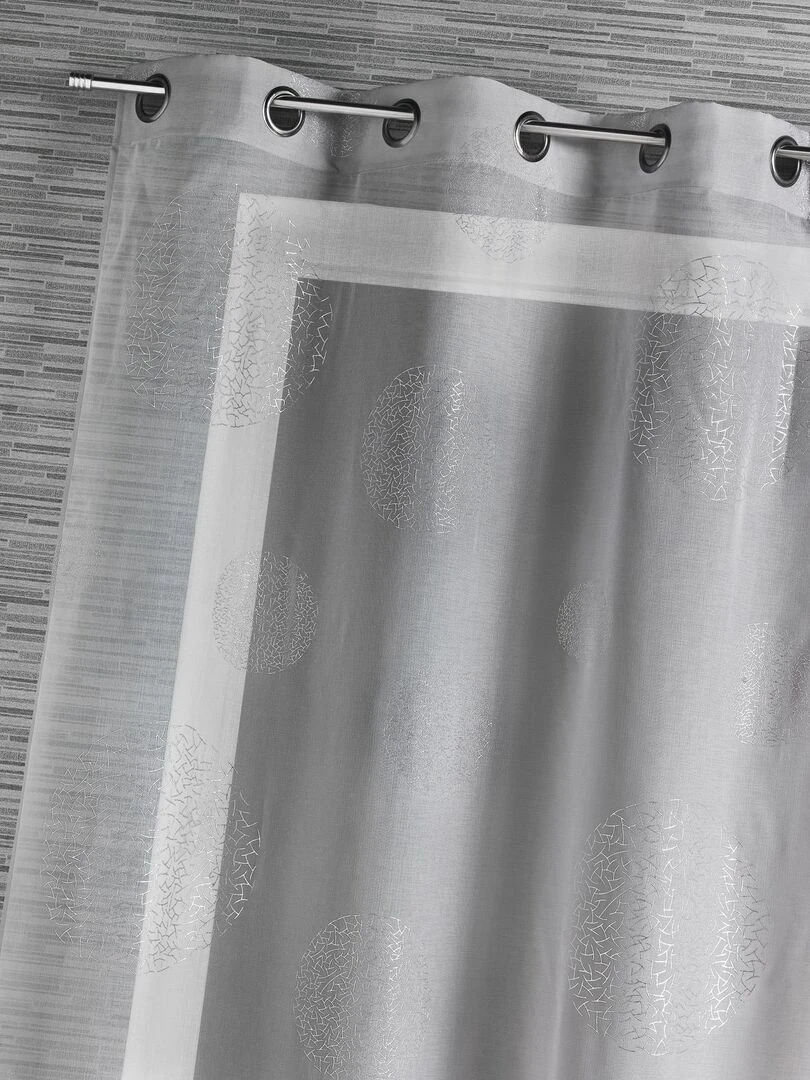 Voilage en Etamine Impression Argent Gris clair