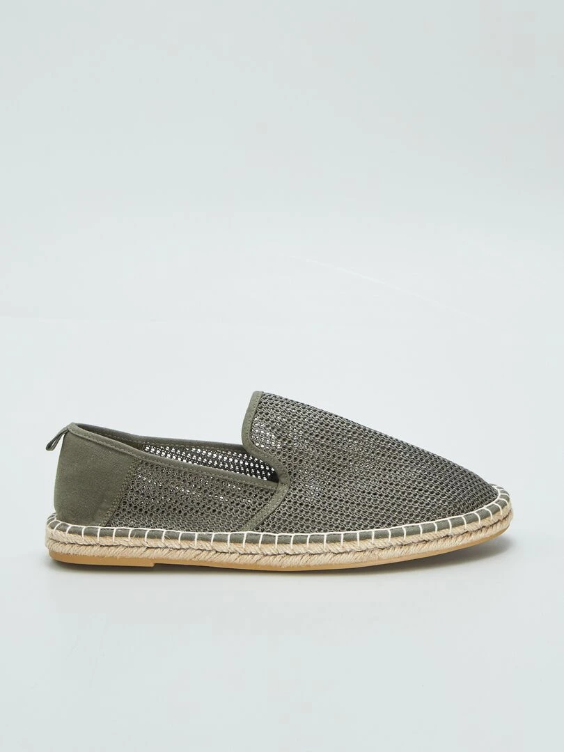 Espadrilles en toile et mesh Kaki