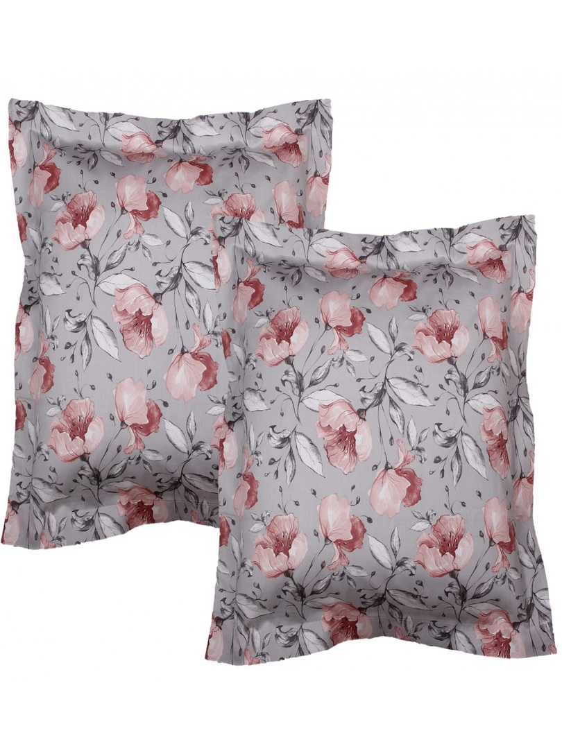 Blanc Avenue Lot De 2 Taies D'oreiller 63x63 Cm Satin De Coton Imprimé Multicolore