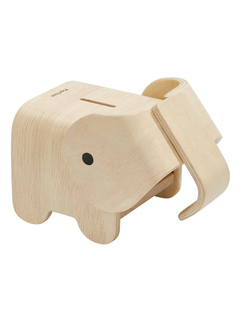 Tirelire éléphant en bois Beige