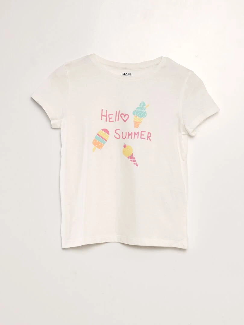 Lot de 2 tee shirts à message   Rose/blanc