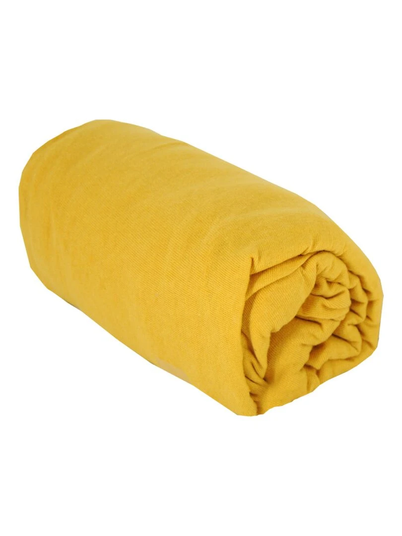 Drap housse uni 70x140 cm Moutarde Jaune