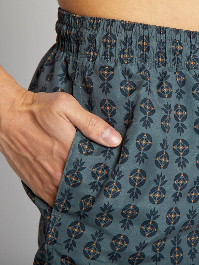 Short de bain à motifs   Gris