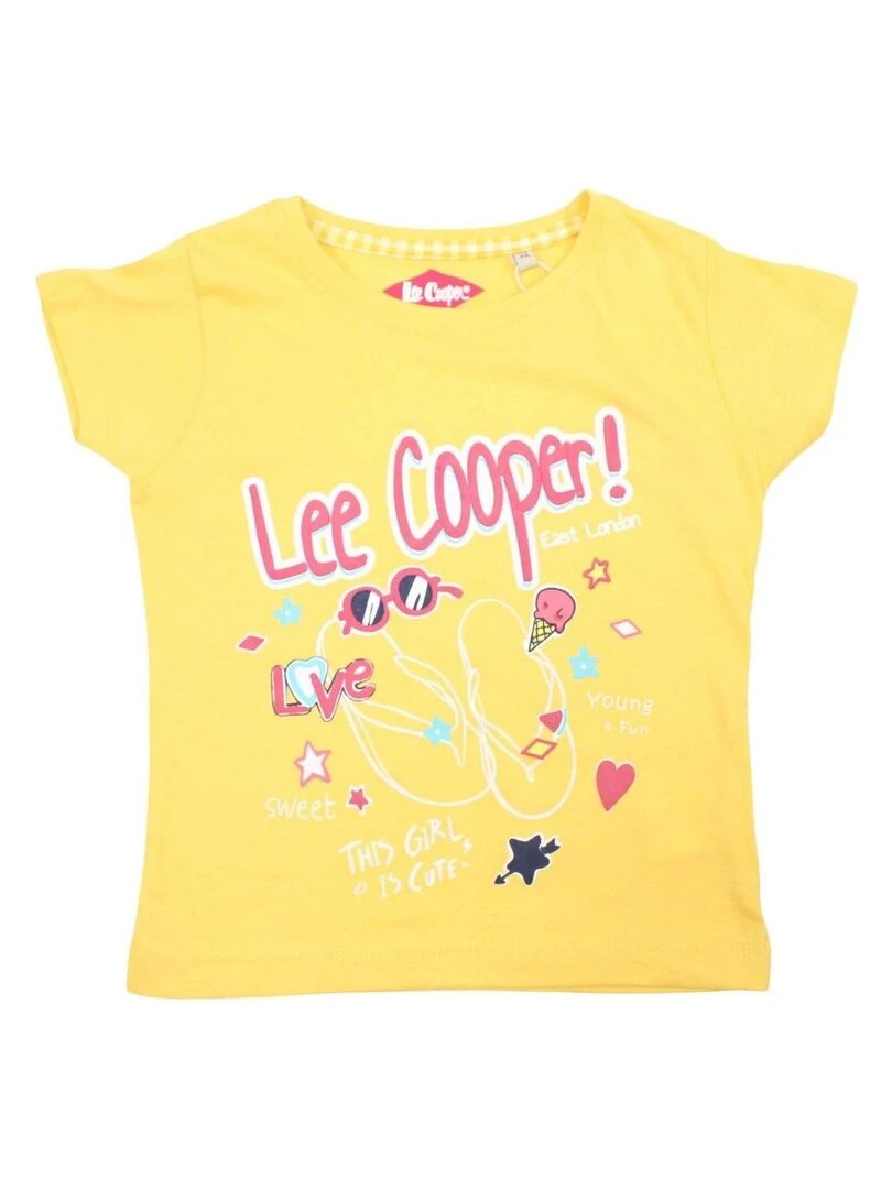 Lee Cooper Ensemble T shirt short fille Imprimé Lee Cooper Jaune