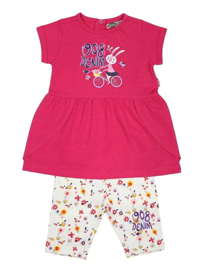 Lee Cooper Ensemble Tunique legging bébé fille Imprimé Lee Cooper Rose fushia