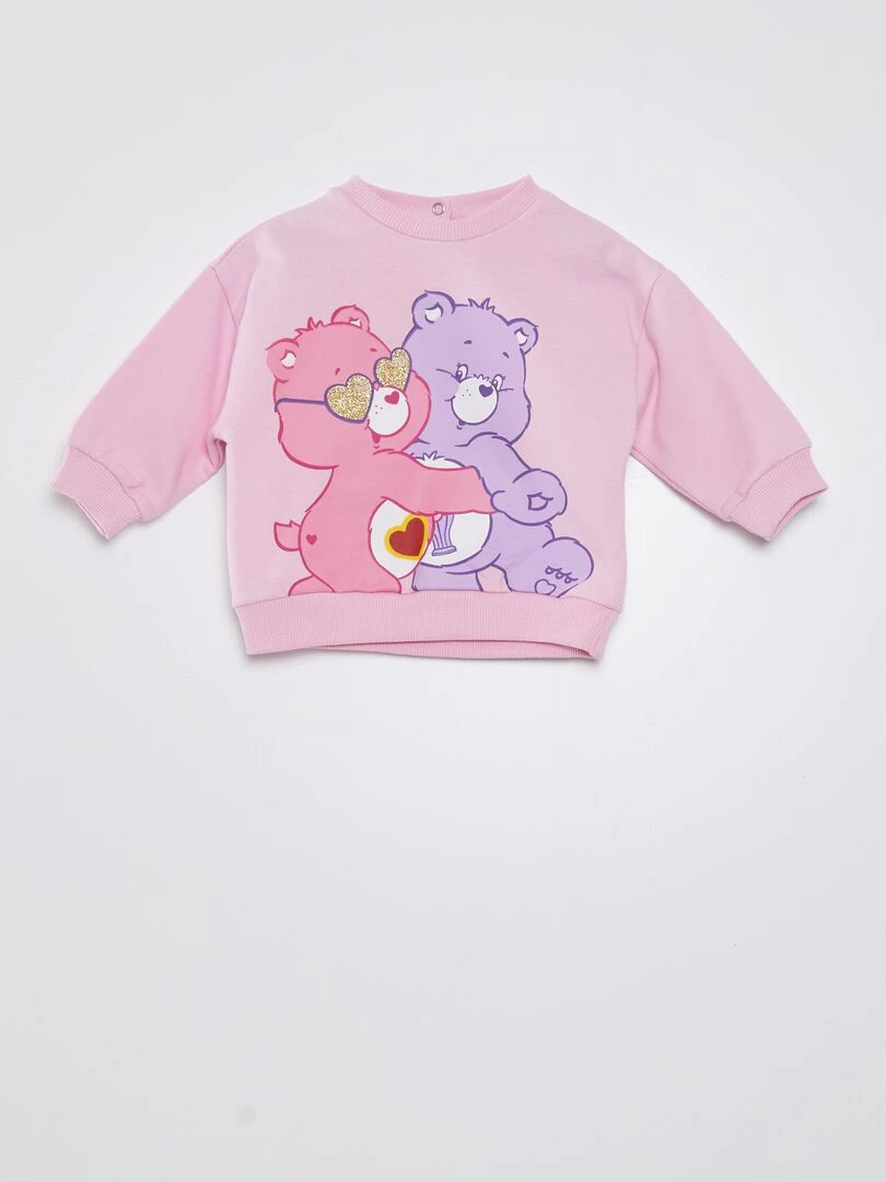 Sweat en molleton 'bisounours' Rose