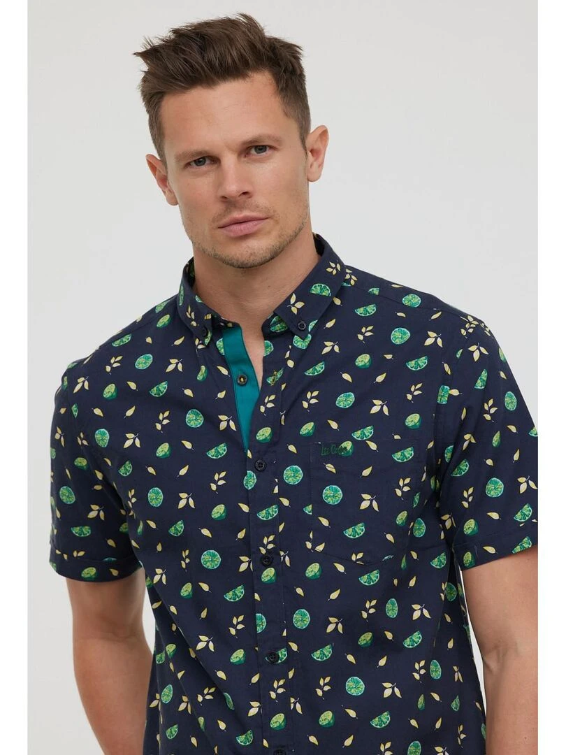 Lee Cooper   Chemise manches courtes coton regular DICHA MC   Bleu marine