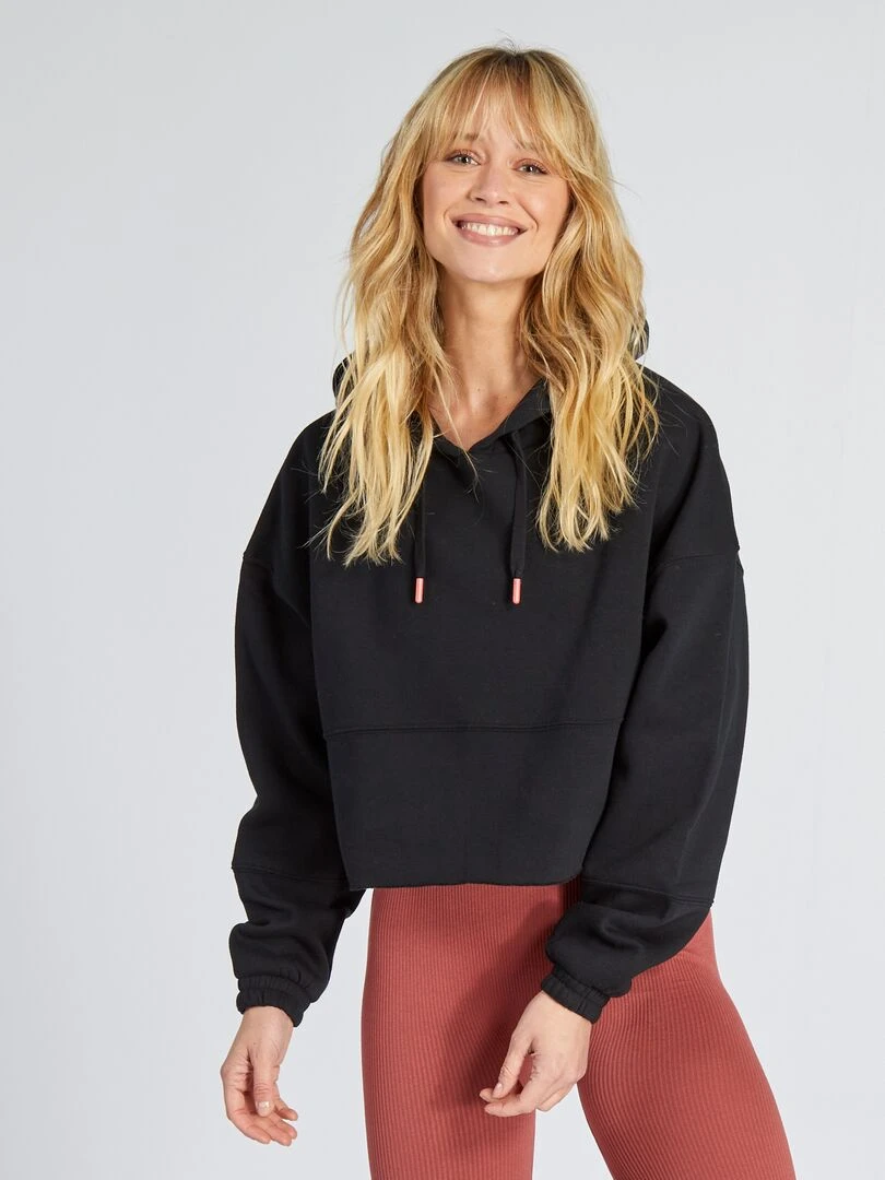 Sweat fit crop   noir