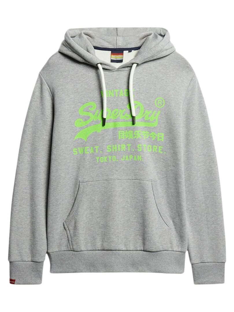 Sweat à Capuche Superdry Neon VL Gris