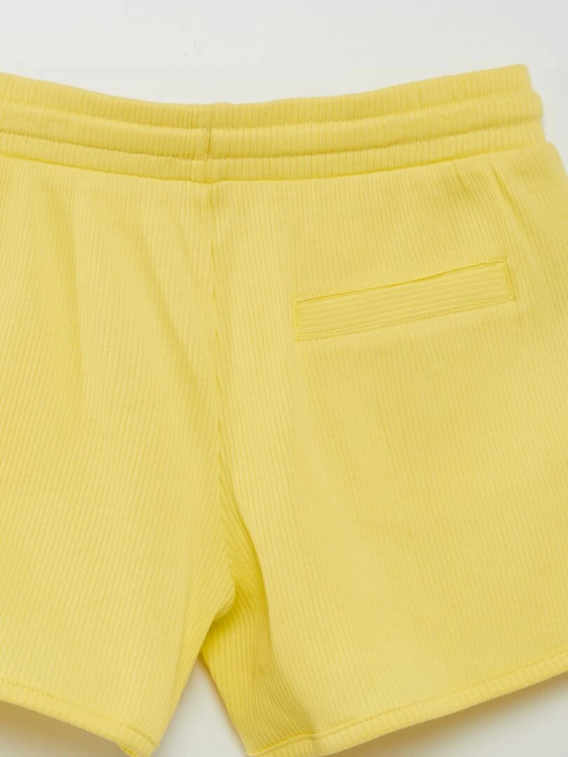 Short côtelé avec liens à nouer   jaune