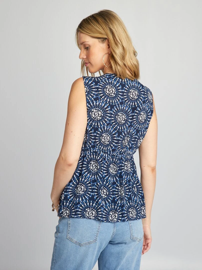 Blouse grossesse avec imprimé   Bleu