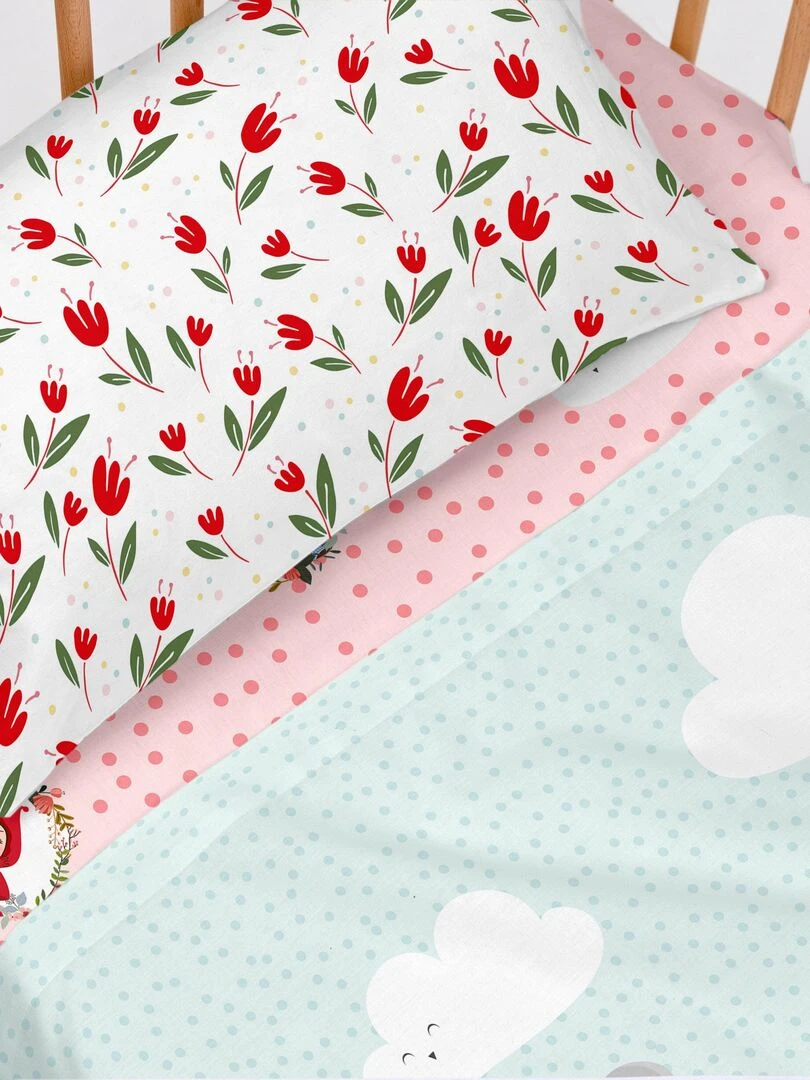 Parure de lit 2 pièces Red riding hood Berceau "Happyfriday" Multicolore