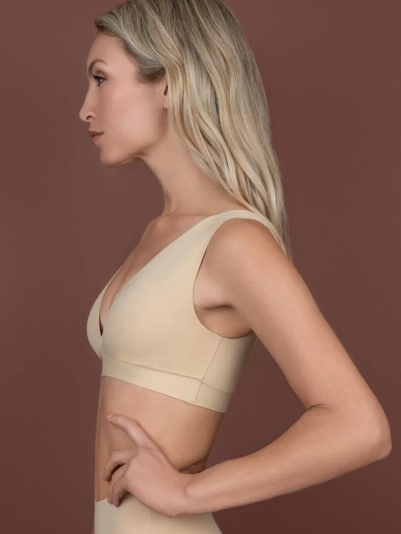 Soutien gorge plongeant   beige