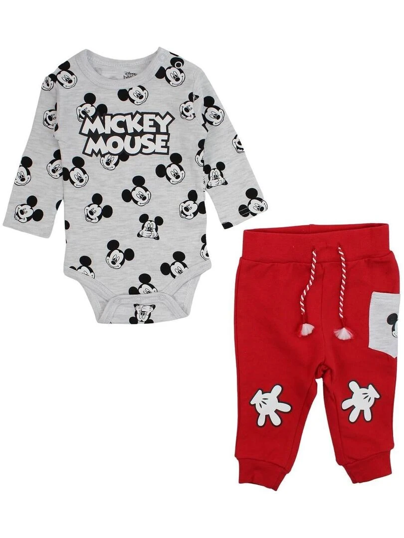 Disney Ensemble Body pantalon bébé garçon Imprimé Mickey Gris